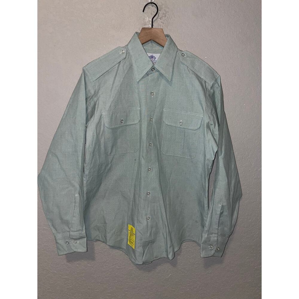 Vintage DSCP Garrison Collection Army Wear Green Long Sleeve Shirt VTG L Large